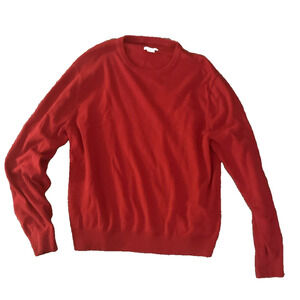 JCP JC Penneys Mens 100% Cotton Sweater Red Combed Crew Neck Long Sleeve Size XL